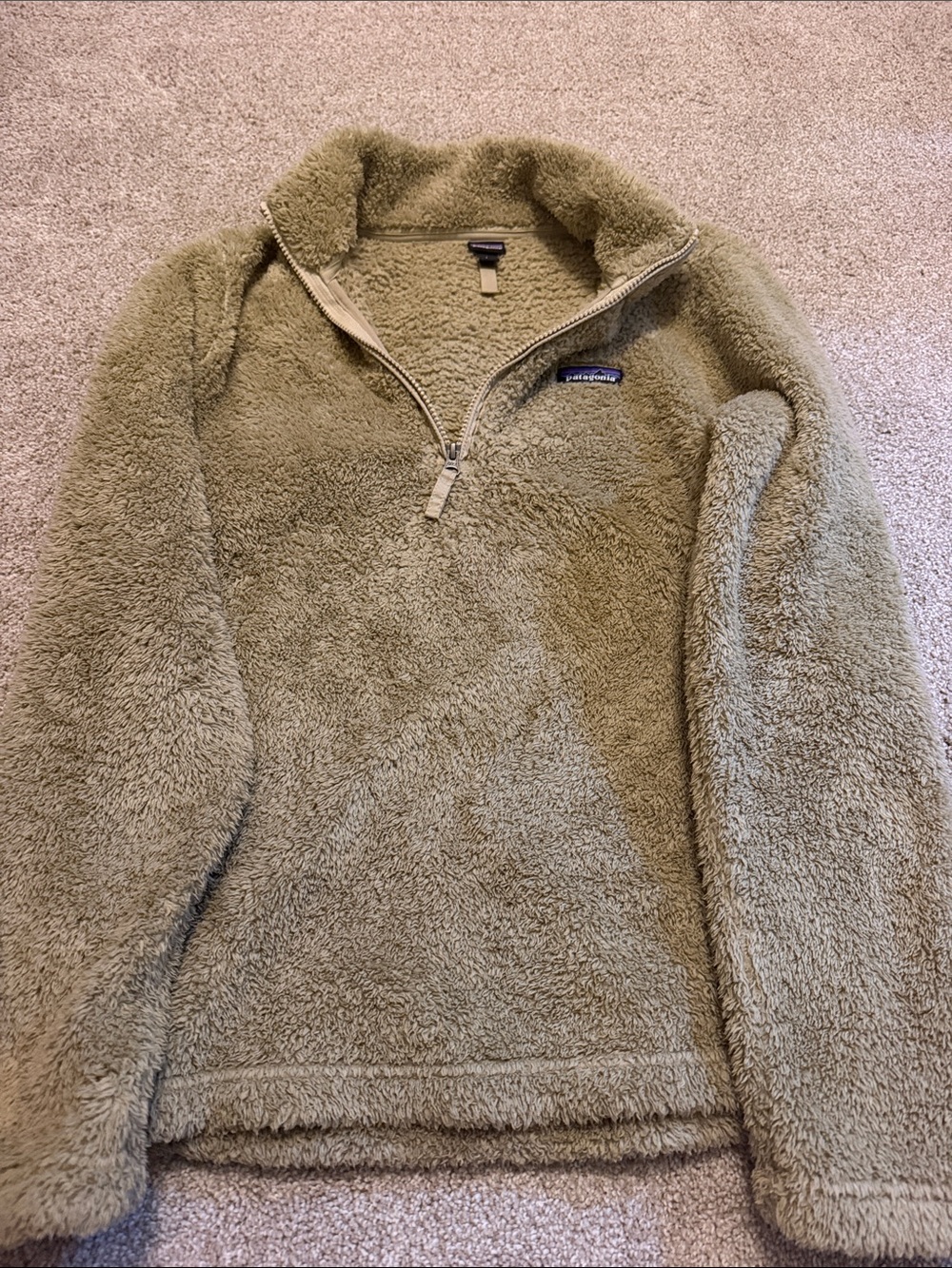 Patagonia Women's Tan Half-Zip Sherpa Fleece